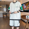 早い者勝ち カジュアル ファッション 切り替え 全3色 半袖ＴシャツⅹパンツセットF-8950