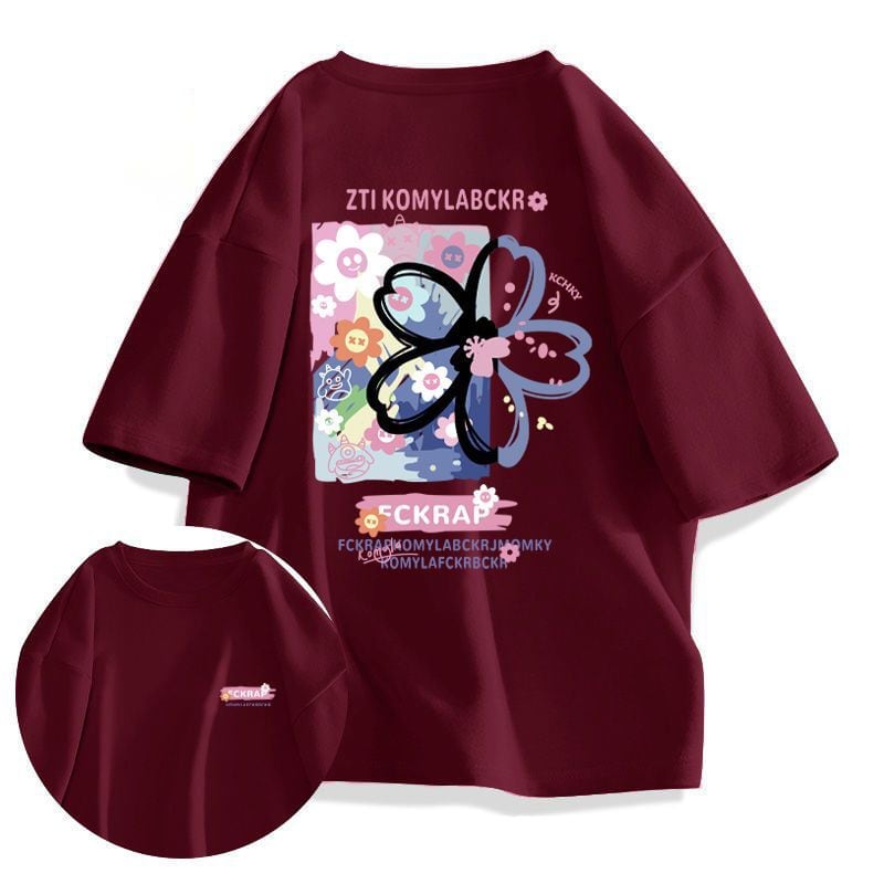 今季マストバイ ルーズ カジュアル プリント全6色 半袖TシャツF-8850