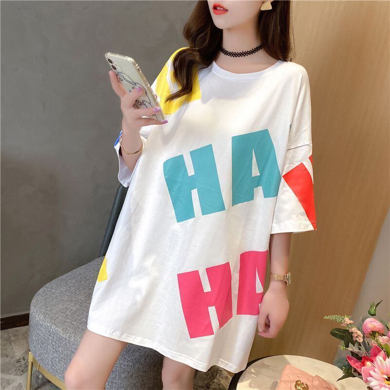 新商品 カジュアル 話題沸騰中 ルーズ プリント 全3色 半袖TシャツF-8721