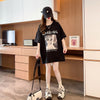 質感のいい 半袖 ラウンドネック Tシャツ ワンピース ＜F-8638＞