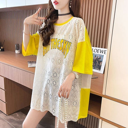 気質満点 ラウンドネック キュート 半袖Tシャツ ＜F-8647＞