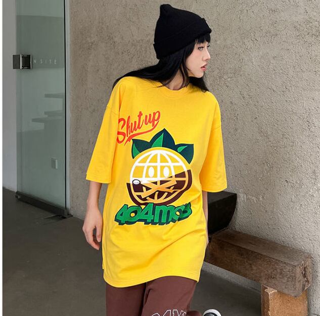 話題沸騰中 おしゃれ度高め 活躍する優秀アイテム プリント 半袖 Tシャツ F-9325