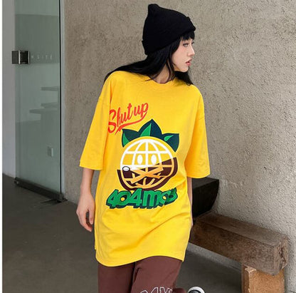 話題沸騰中 おしゃれ度高め 活躍する優秀アイテム プリント 半袖 Tシャツ F-9325