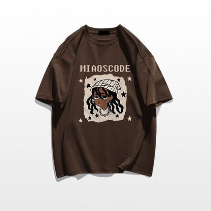 ベストセラーアイテム！ カジュアル 定番シンプル ルーズ プリント全5色 半袖TシャツF-9022