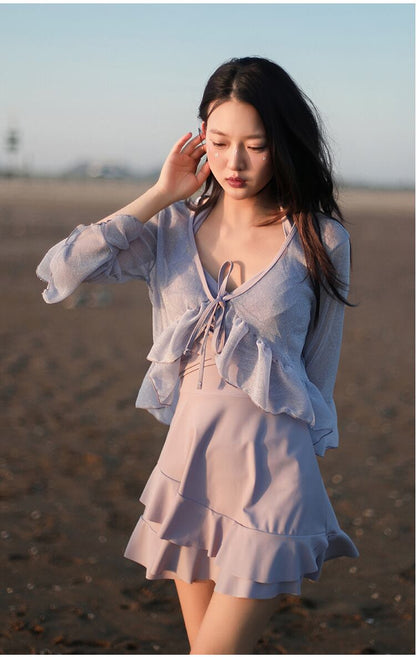 好感度UP 全4色 カジュアル 半袖 Tシャツ 水着 ワンピース ＜F-11816＞
