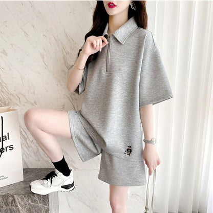 ファッション 切り替え ゆったり感アップ Tシャツ＋ショートパンツ セットアップ＜F-3616＞