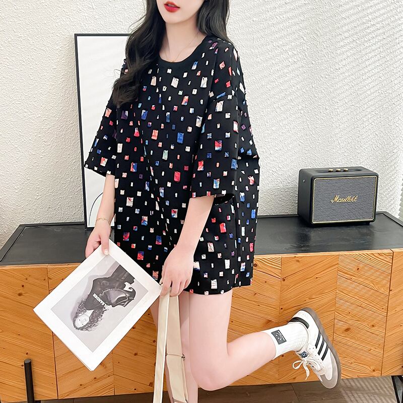 着回し力抜群 カジュアル 個性派 ゆったりトップス 半袖Tシャツ 全2色＜F-8263＞