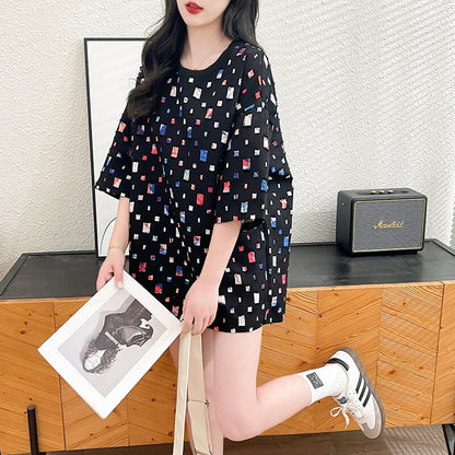 着回し力抜群 カジュアル 個性派 ゆったりトップス 半袖Tシャツ 全2色＜F-8263＞