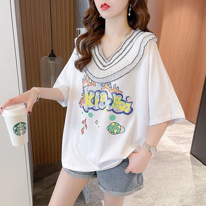【半額！期間限定！！】オシャレ度満点 キュート 着心地抜群 プリント 全3色 Tシャツ カットソー＜F-8536＞
