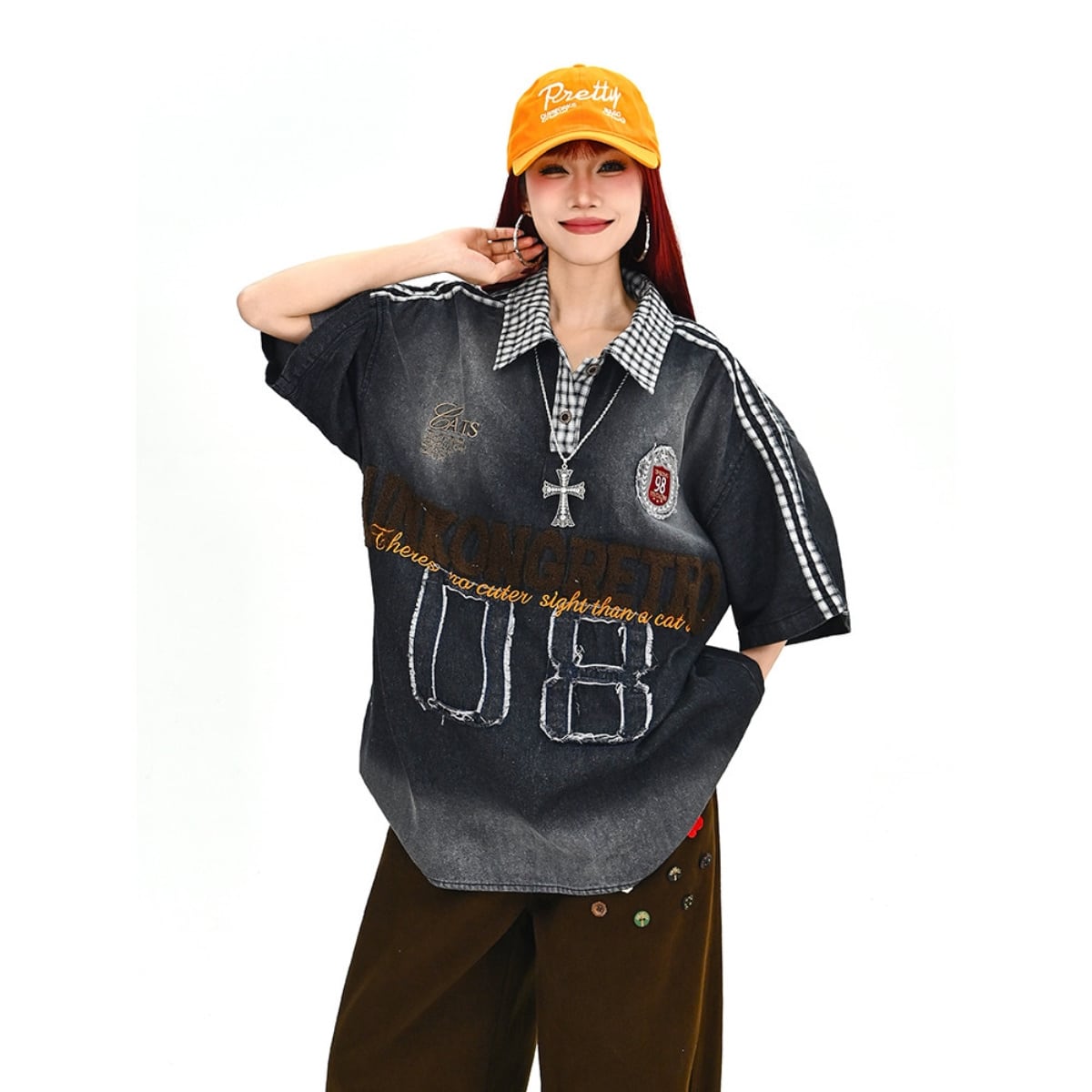 主役級  美人度アップ   売れ筋  全2色 ロゴプリント 男女兼用 半袖シャツ F-13036