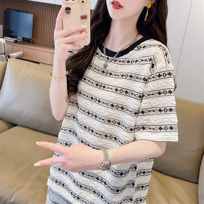 おすすめ ストライプ柄 着心地抜群 半袖 Tシャツ＜F-8264＞
