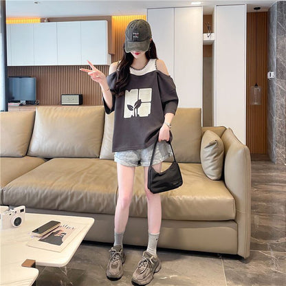 好感度100％ ラウンドネック キュート 半袖 Tシャツ ＜F-8628＞
