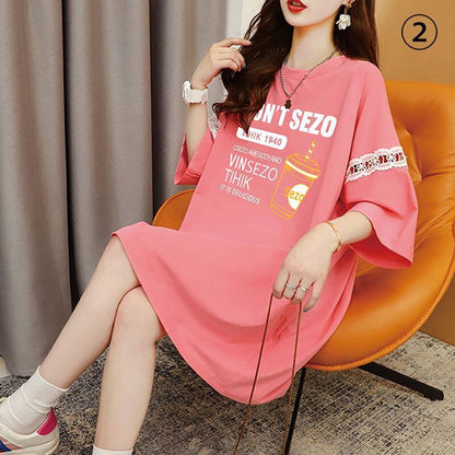 好感度UP リボン キュート プリント全3色 半袖Tシャツ カットソー ＜F-8555＞