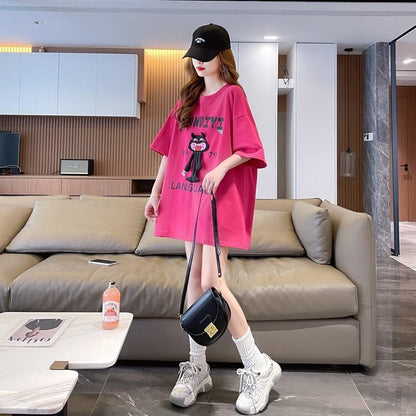 今季マストバイ ファッション 新商品 プリント ゆったり 全4色 半袖 Tシャツ＜F-11365＞