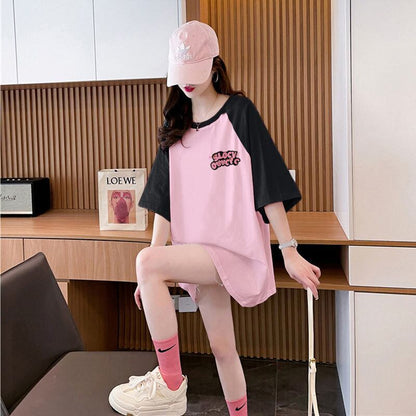 おすすめ 切り替え 定番シンプル プリント 4色選択 半袖Tシャツ＜F-8583＞