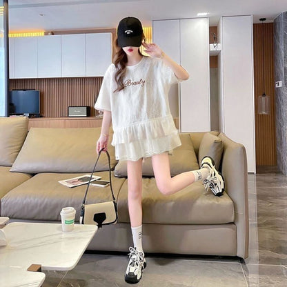 おすすめ 好感度UP 美人度アップ カジュアル 全4色 半袖 Tシャツ ＜F-11213＞