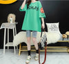 着回し力抜群   ゆったりロング丈切り替え三色半袖Tシャツ＜F-8121＞