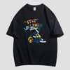 スタイルアップ カジュアル おしゃれ度高め プリント全5色 半袖Tシャツ<F-9437>