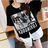 絶対流行 レイヤード風 レース プリント全2色 半袖TシャツF-8821