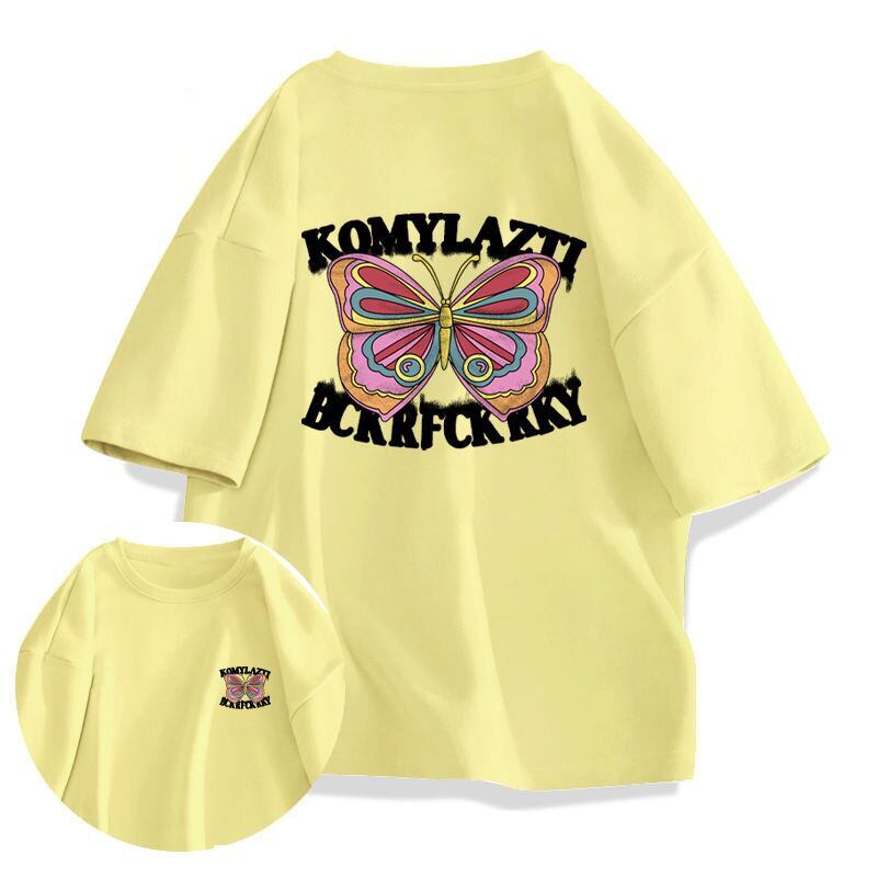 大好評 カジュアル 絶対流行 ルーズ プリント全6色 半袖TシャツF-8914