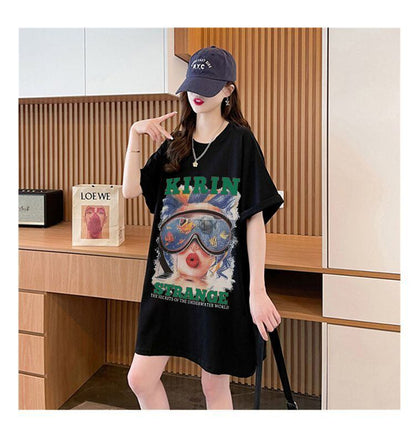 【半額！期間限定！！】話題沸騰中 カジュアル アバンギャルド プリント 3色選択 半袖Tシャツ＜F-8581＞