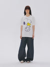 男女兼用 シンプル プリント 半袖 Tシャツ F-13493