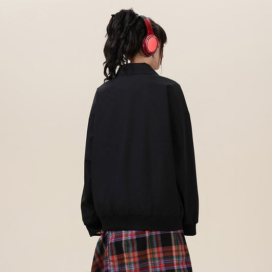 秋トレンド ゆったりシルエット 襟付き ジャケット F-13665
